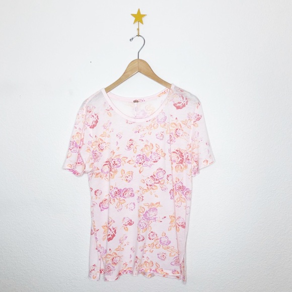 Free People Soft Relaxed Floral Tee - Picture 1 of 7